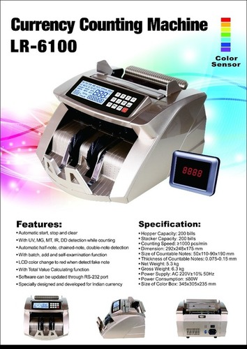 Semi Automatic Cash Counting Machine Counting Speed: 800 Notes /Mins