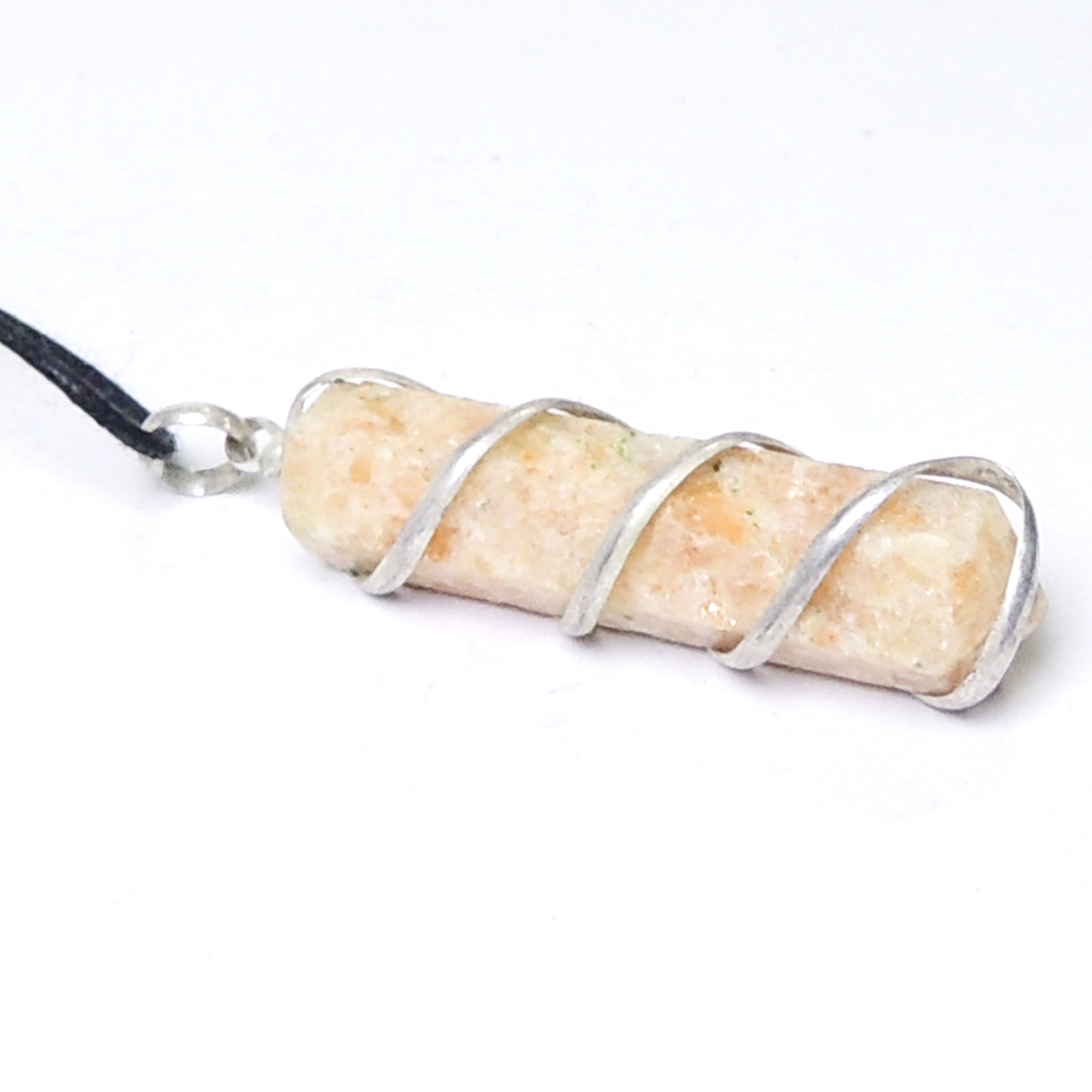 Natural Stone Sunstone Point Warpped Pendant Gender: Women