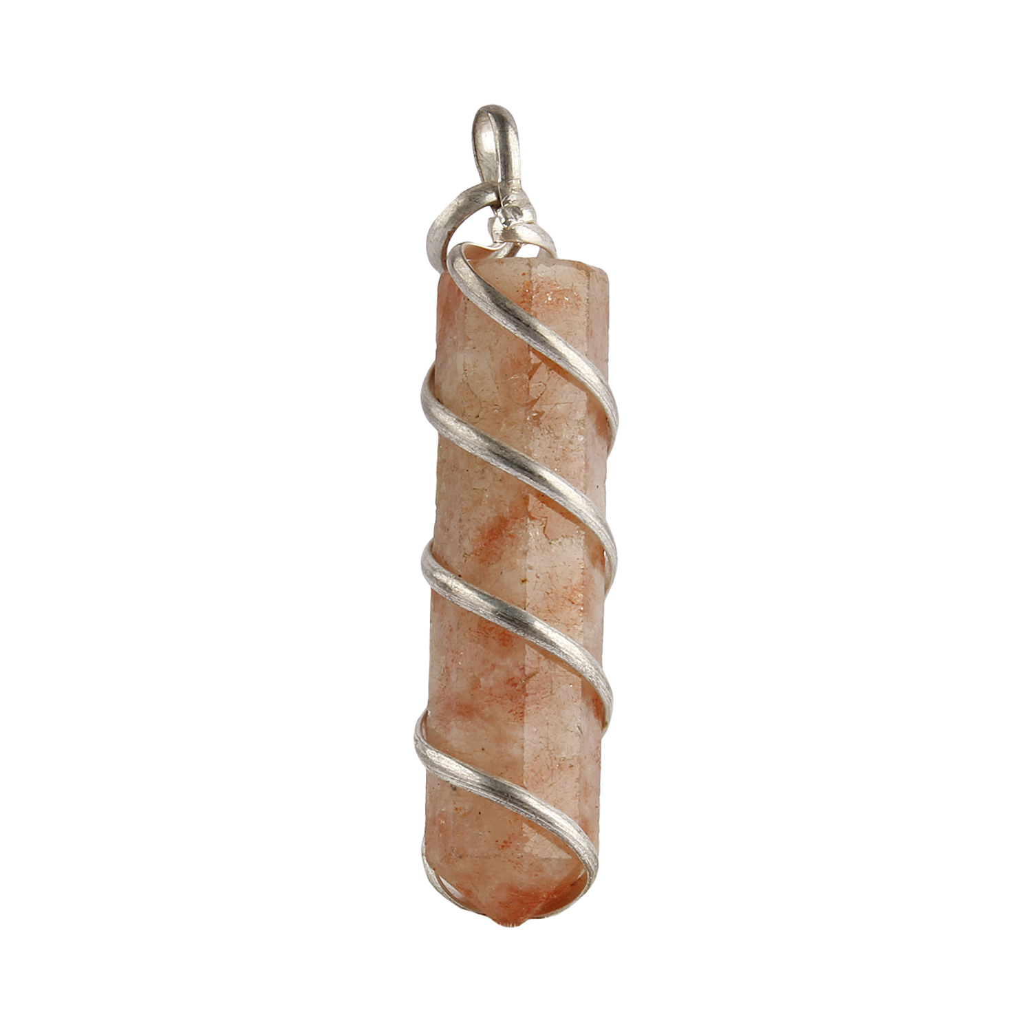 Natural Stone Sunstone Point Warpped Pendant Gender: Women