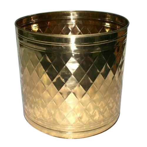 Golden Swedish Polished Brass Planter Large