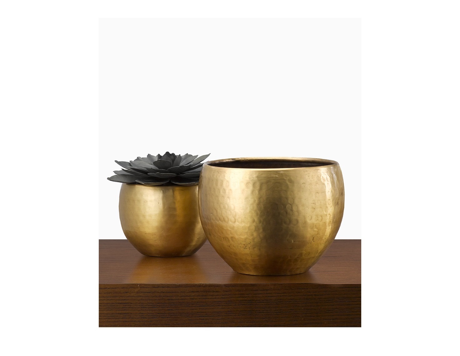 Antique Large Vintage Brass Planters Vases A Pair