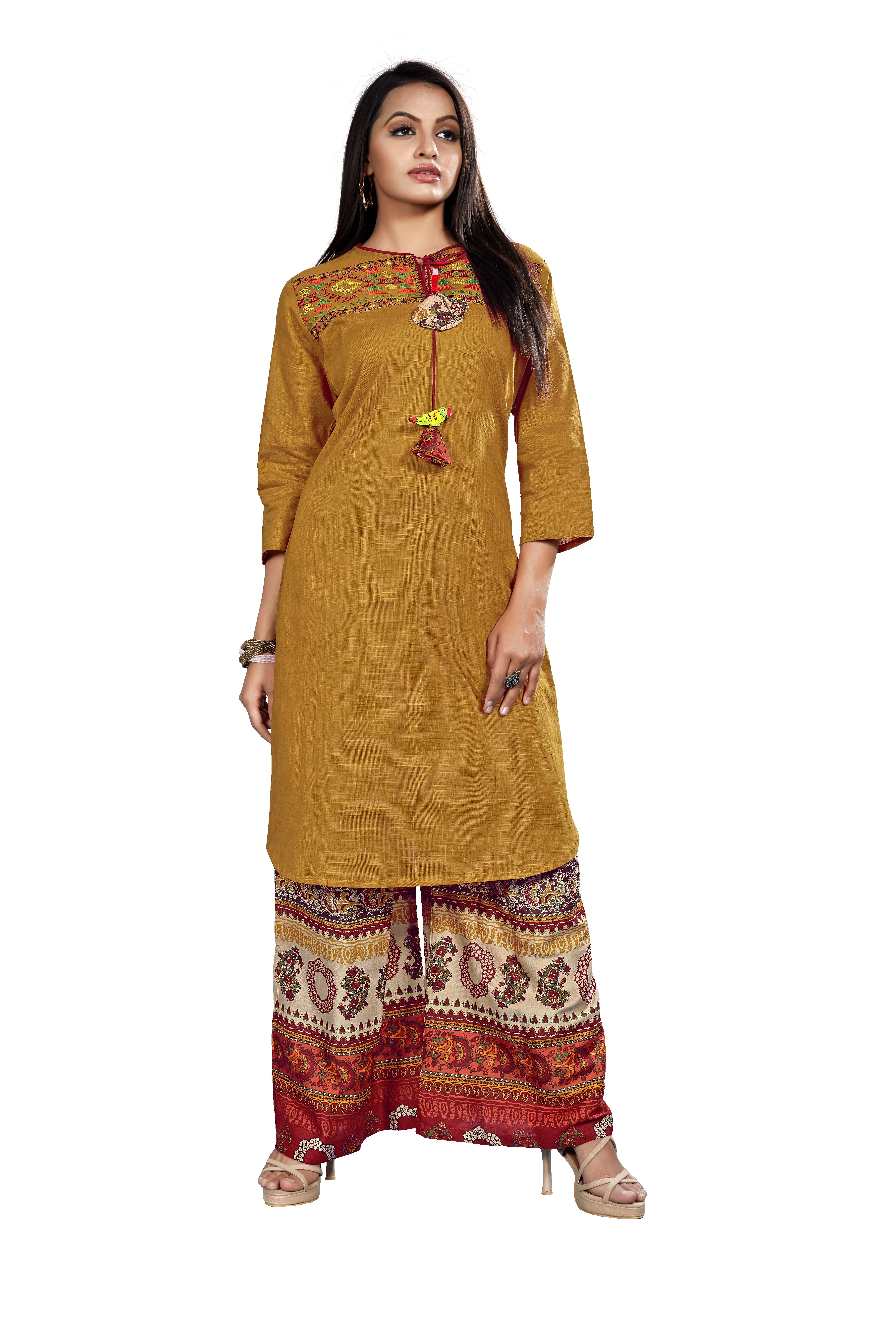 Single Color Kurti With Plazo