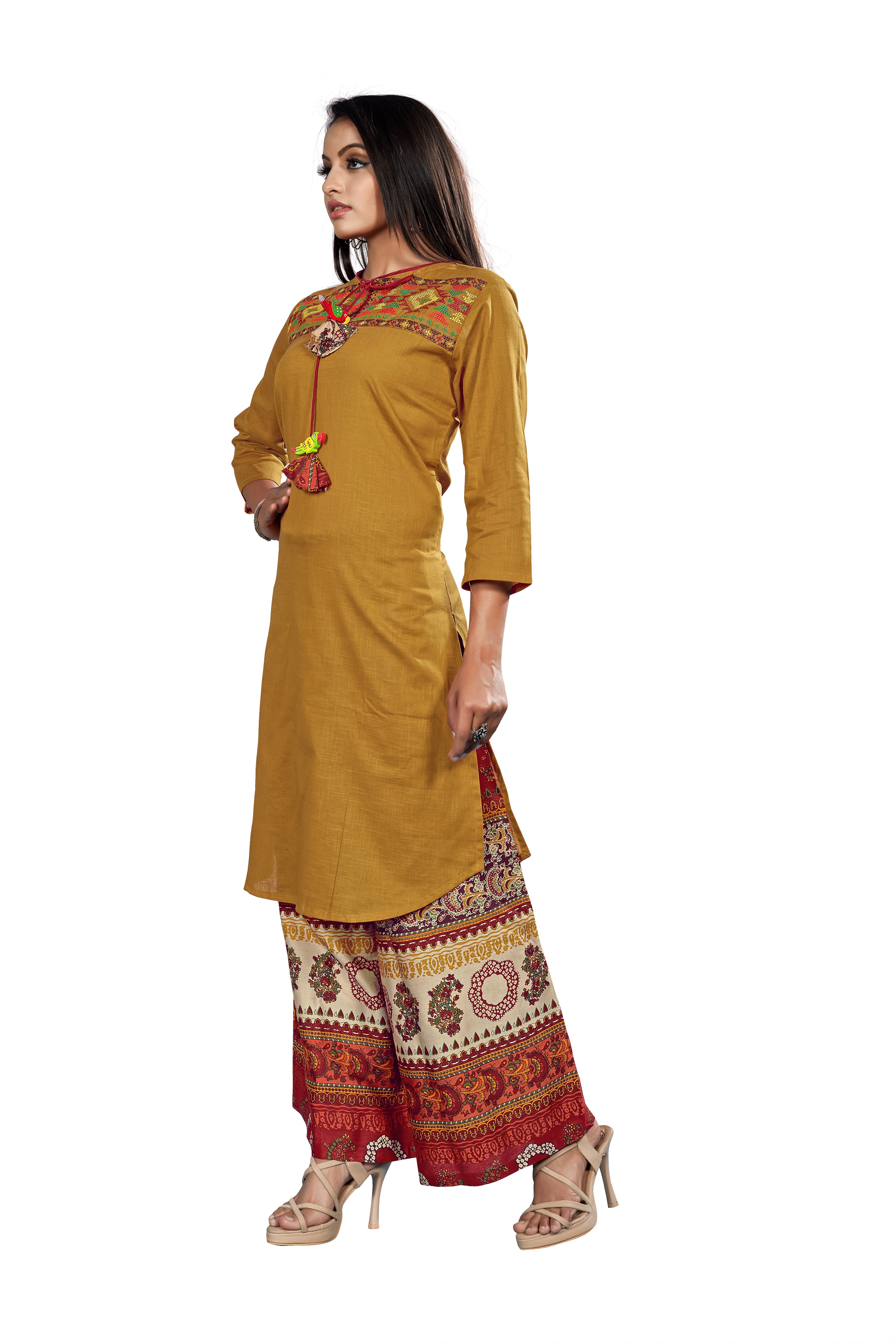 Single Color Kurti With Plazo