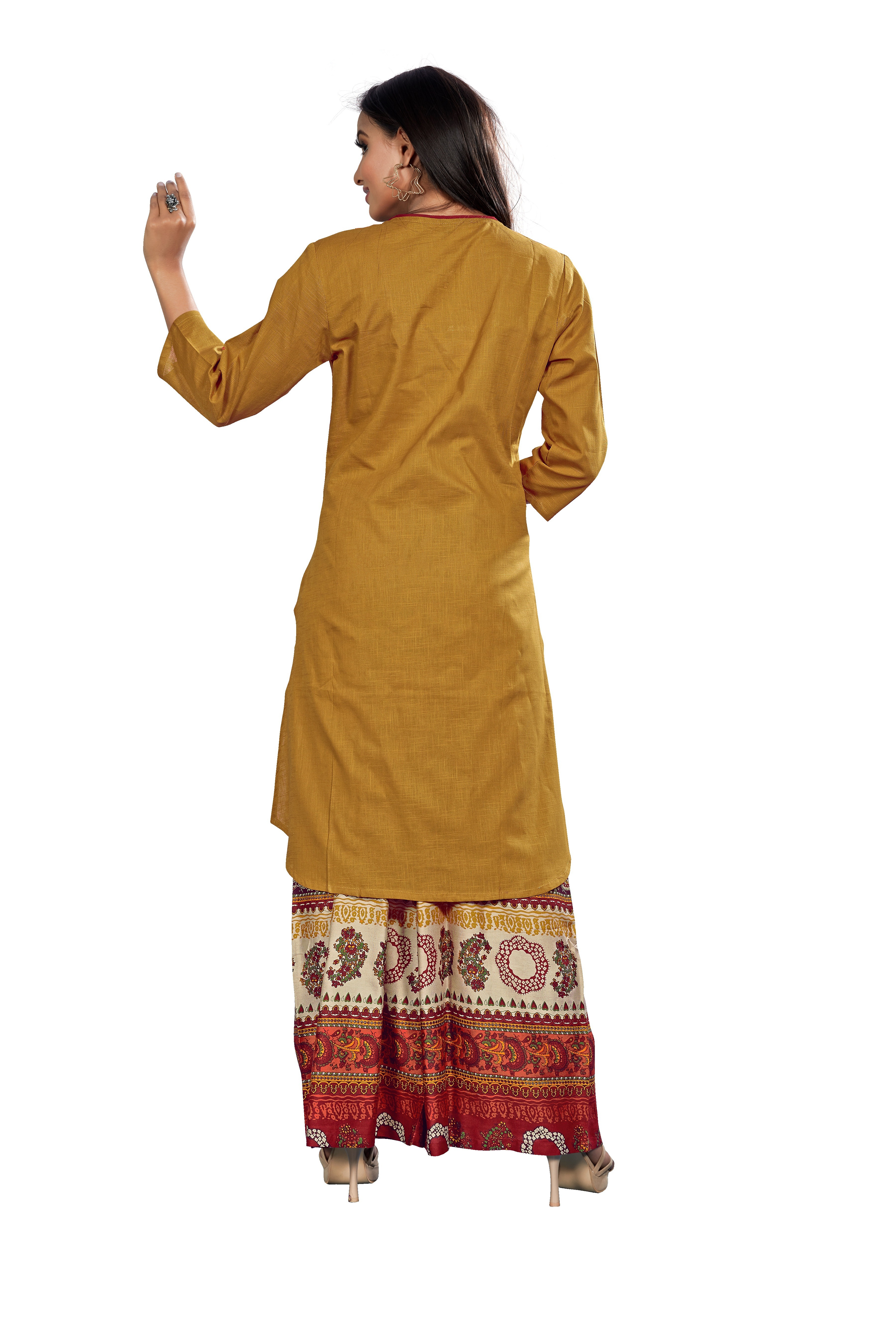 Single Color Kurti With Plazo