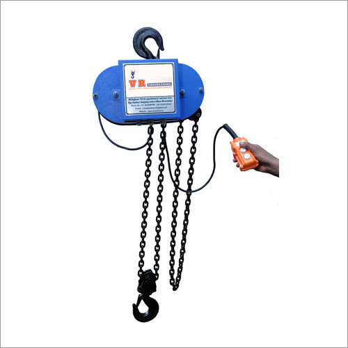 Industrial Electric Chain Hoist - 1 Ton Capacity, 300mm X 200mm X 150mm Dimensions, Blue Color | Heavy Duty Cast Iron Hook, Vfd Smooth Speed Change, Low Noise Operation