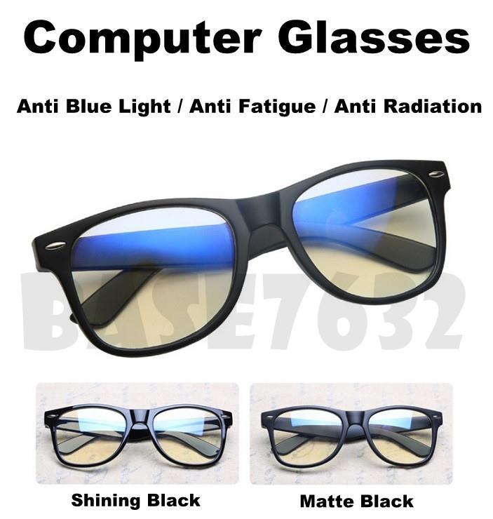 Anti Blue Ray Computer Glasses - High Quality Pc Material, One Size Standard Fit, Matte Black Frame, Clear Lens With Blue Color Coating | Uv400 Protection, Unisex Fashion Style