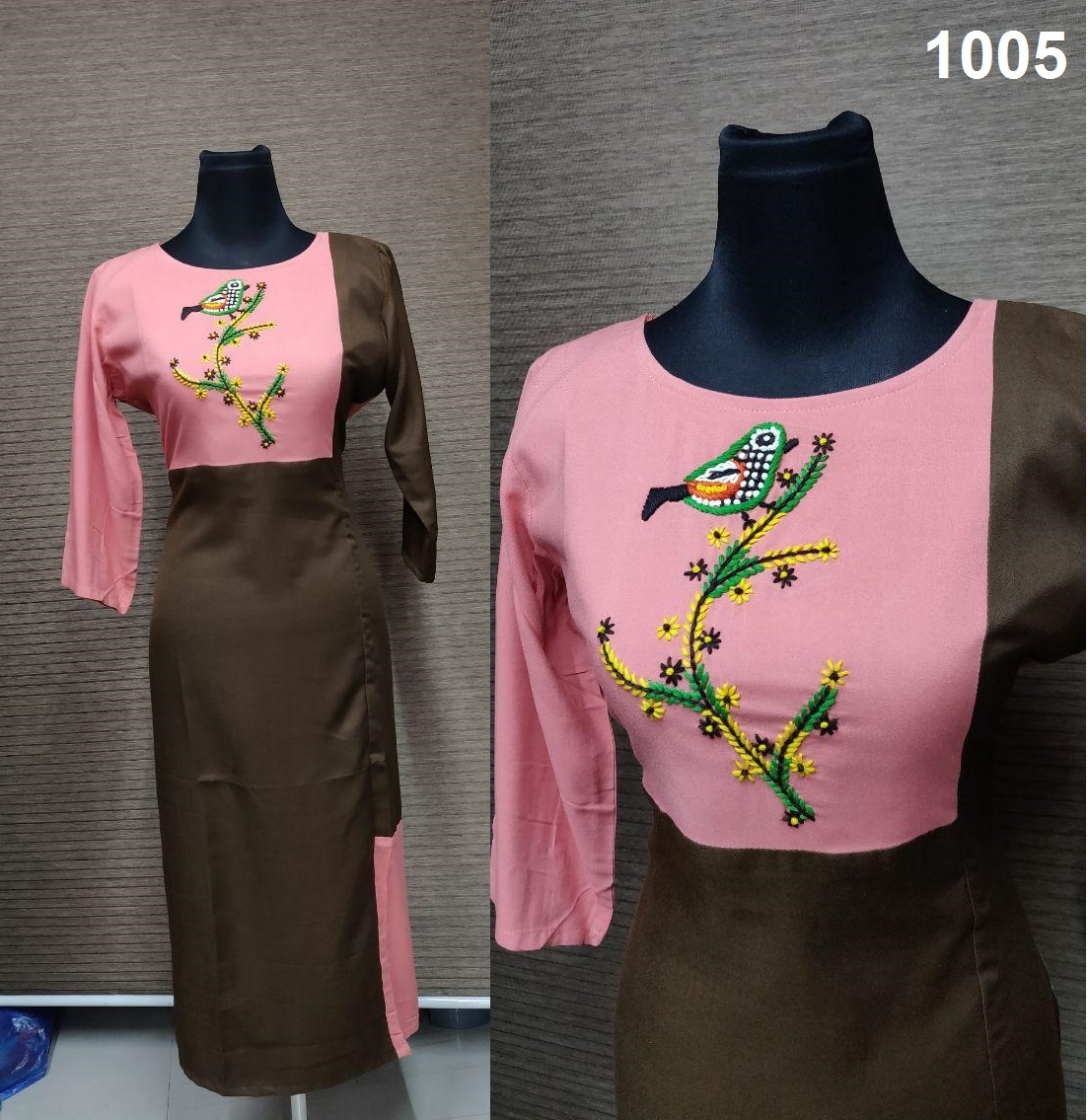 Rayon With Handwork Kurtis