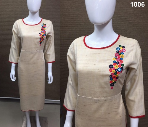 Rayon With Handwork Kurtis