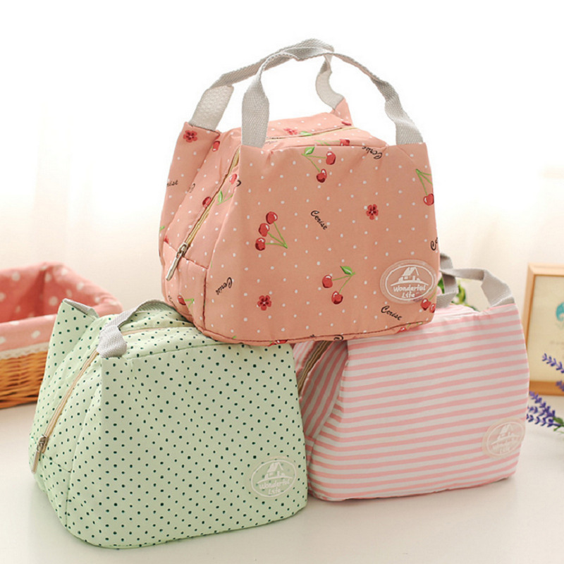 Women Lunch Bags - Nylon, All Sizes, Intricate Print Designs | Adjustable Vest Handle, Moisture Proof, Shock Resistant, Easy To Clean