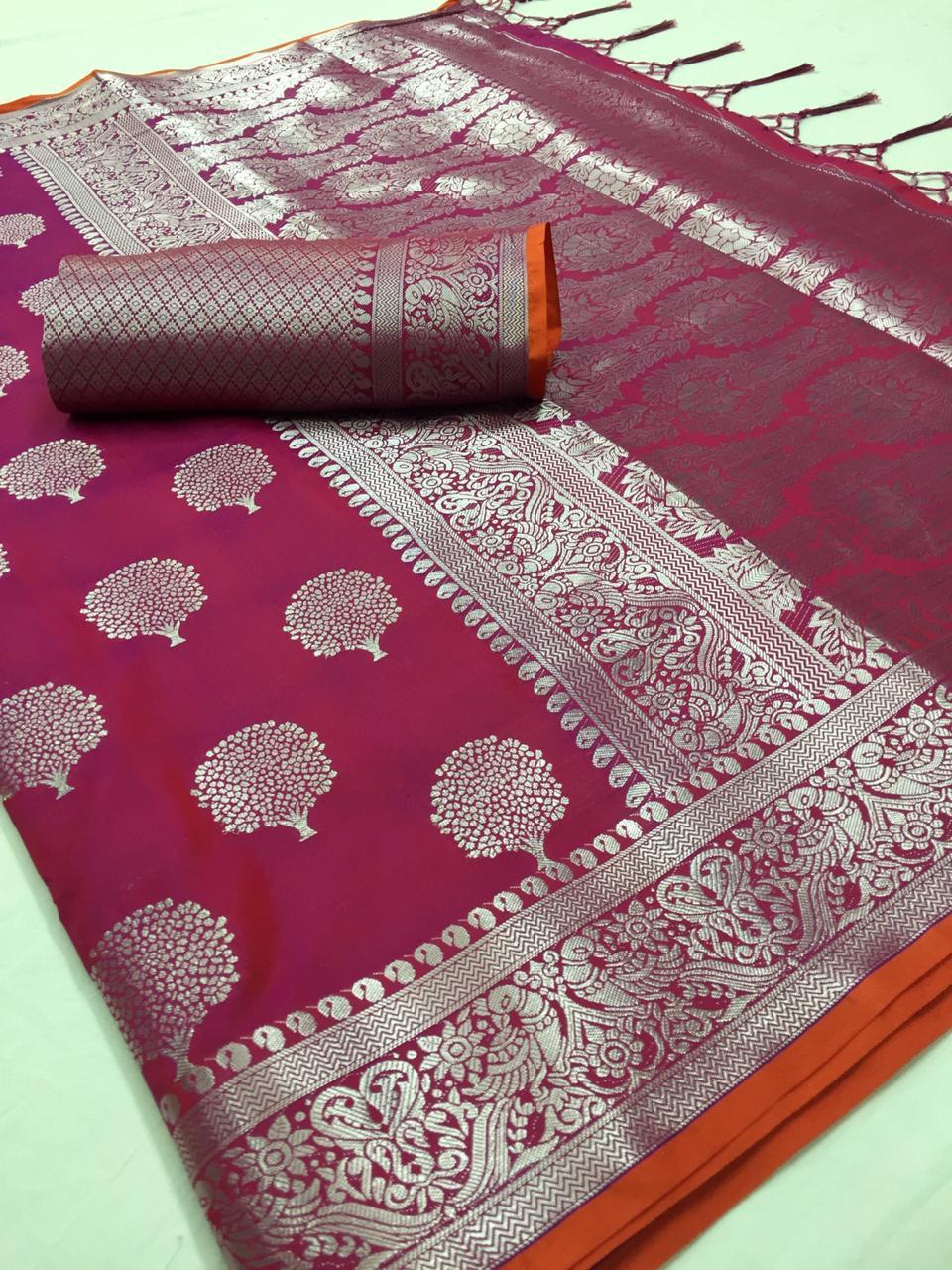 Kantpattu Silk Sarees - Soft Silk With Weaving Design Border Multi-color 10 Pcs Set Perfect For All Seasons