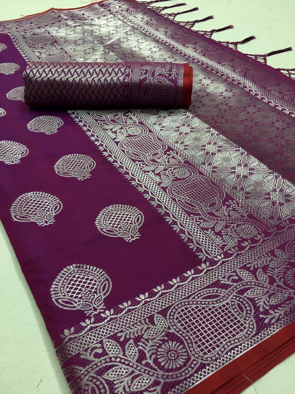 Kantpattu Silk Sarees - Soft Silk With Weaving Design Border Multi-color 10 Pcs Set Perfect For All Seasons