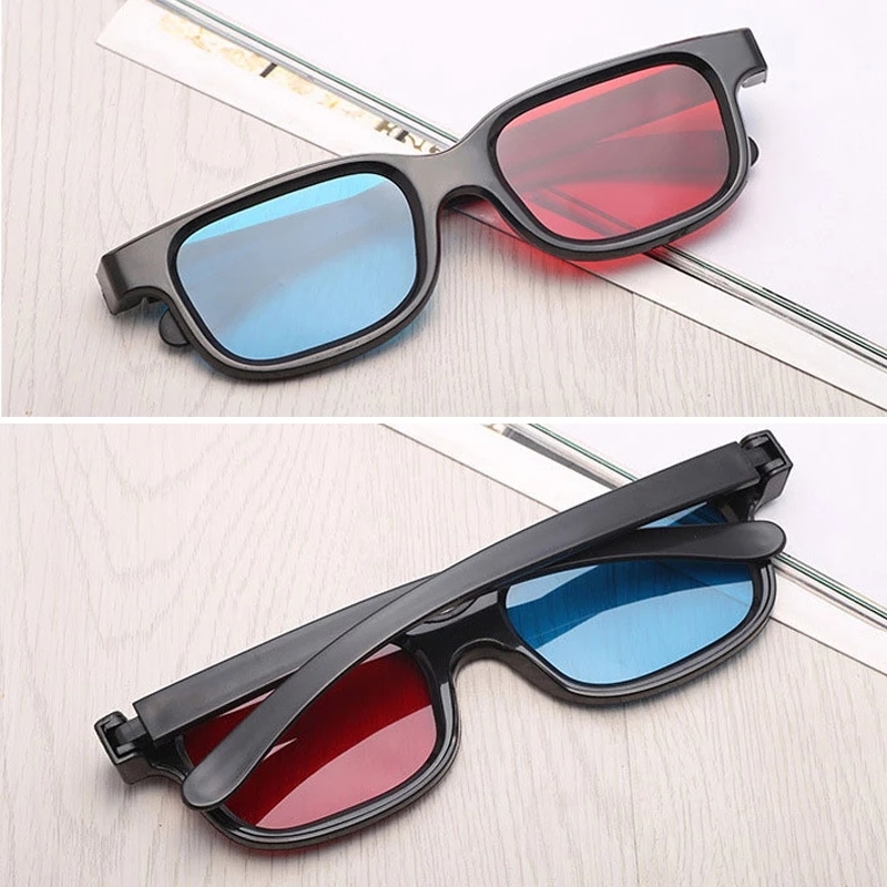 Colored Polarized 3d Glasses - Plastic Frame, 50mm Height, 60mm Lens Width, Red/blue Lenses | For Viewing Anaglyphic Pictures, 3d Movies, And Gaming