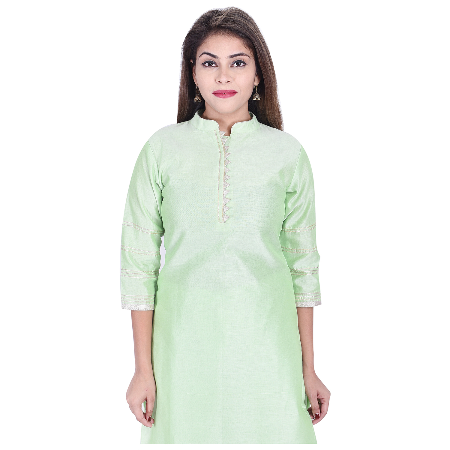 Chanderi Kurti Plazo Decoration Material: Laces