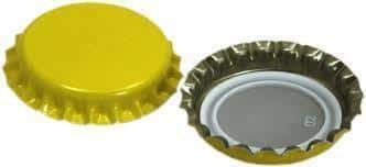 Metal Crown Caps - Color: Yellow