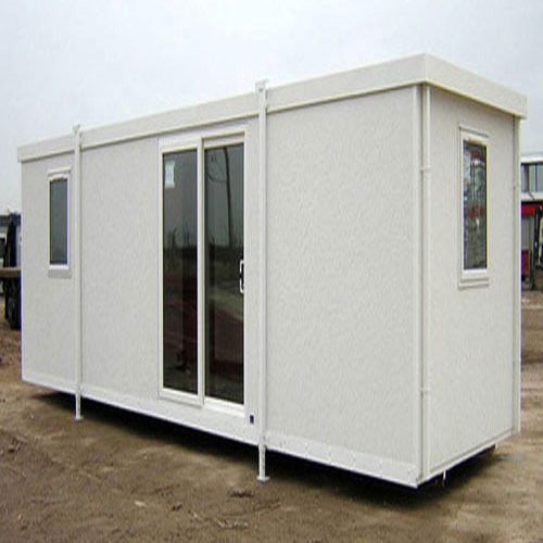 Prefabricated Office Cabins - White Polished Rectangular Shape | Thermal and Acoustic Insulation, Double Glazed Windows, Sliding Door, Easy Assembly