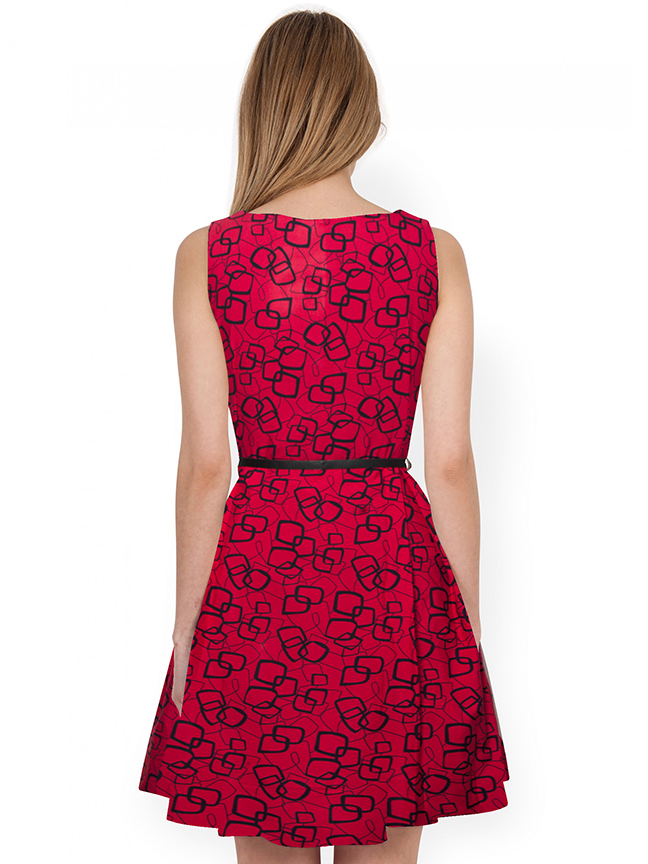 Exclusive Designer Western Dress - Crepe, Size: S-xxl, Gajari Color | All Season, No Fade, Washable, Sleeveless, Printed Pattern