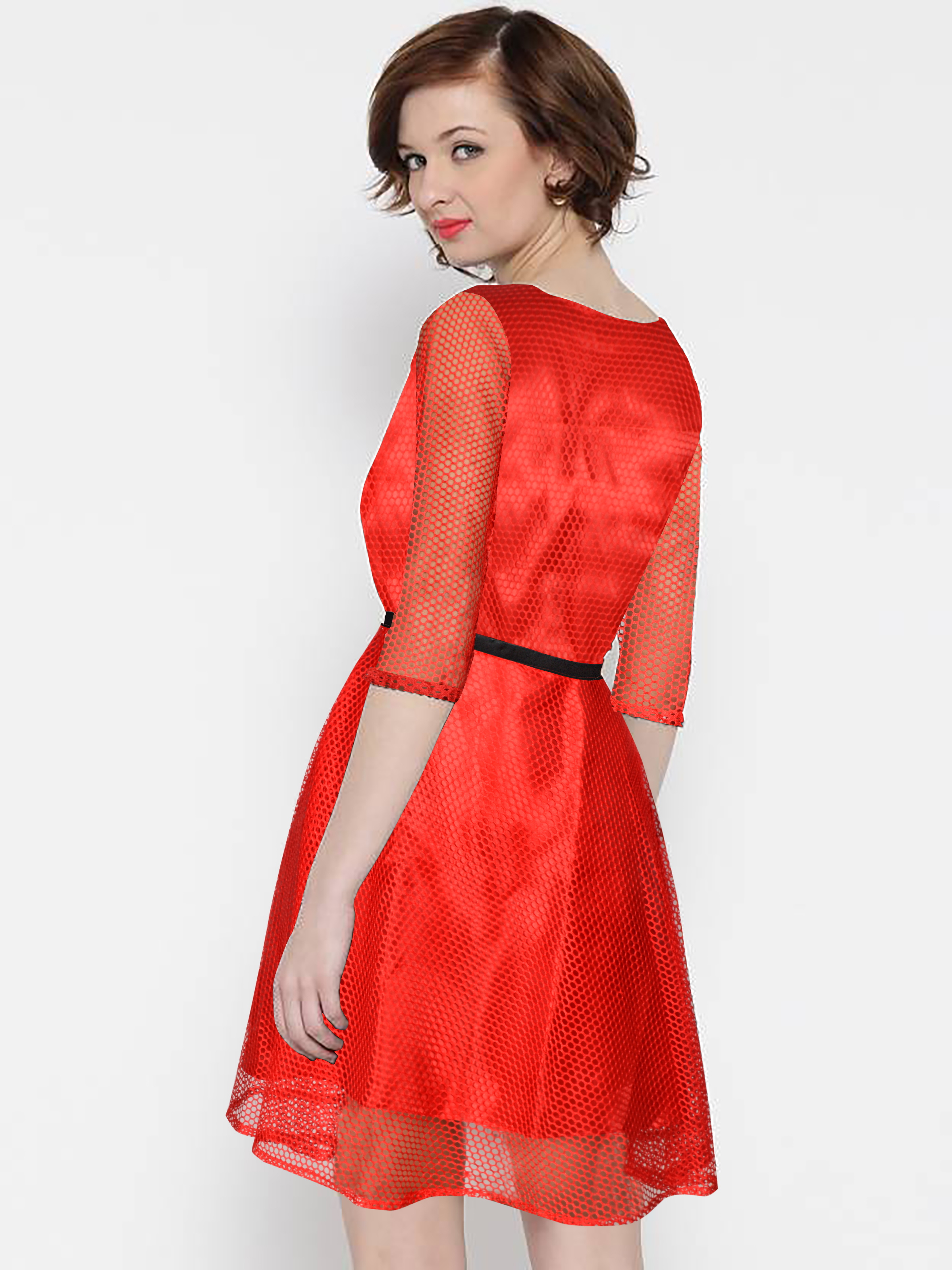 Ladies Frocks - Other Material, Length 34-35 Inch, Sizes S-xxl, Color Red, Short Sleeves , Washable, No Fade, All Season Casual Design