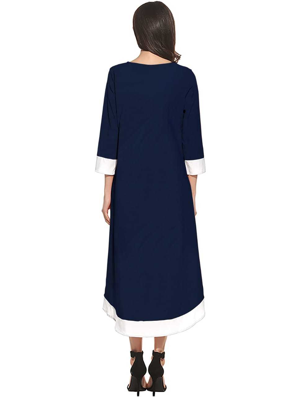 New Stylish Dresses - Crepe Fabric, Length: Front-28 & Back-48 Inch, Sizes: S-xxl, Color: Blue, Short Sleeves, All Season, Plain Dyed, Washable