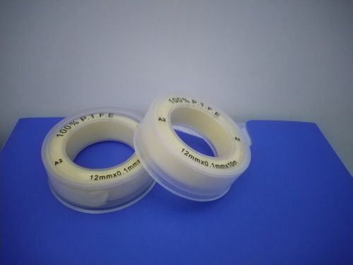 Thread Tape - 100% Ptfe, 12mm X 10m X 0.1mm | Cream White Color, Density 0.75 G/cma , Temperature Range -80a C To +200a C, 50% Elongation