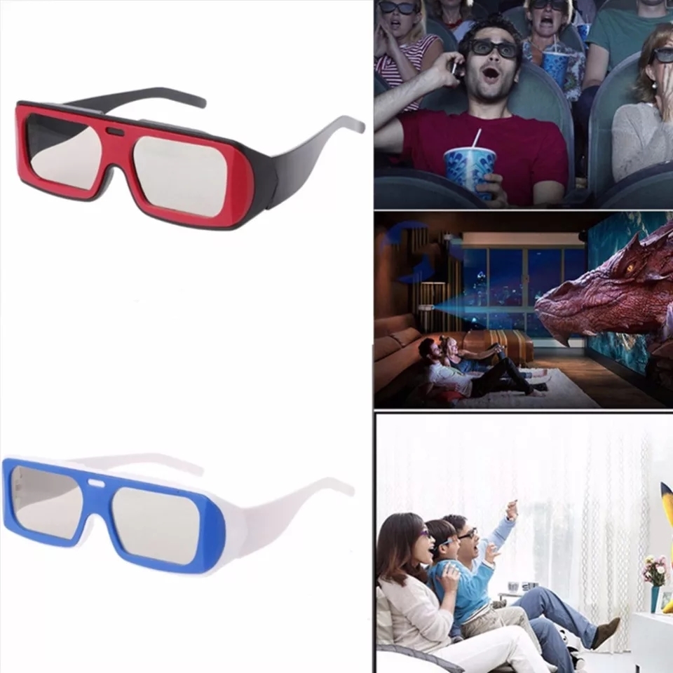 Polarized 3d Cinema Glasses - Abs Material, 15.3x4.1x0.4 Cm, Black Red Frame | Lightweight, No Batteries Required, Enhanced Clarity And Viewing Angles