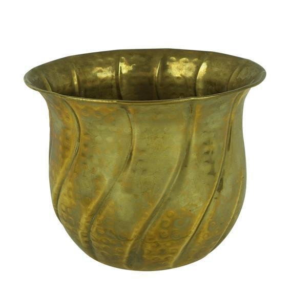 Medium Brass Planter Dimensions: 5"dia. X 4.5"h Inch (In)