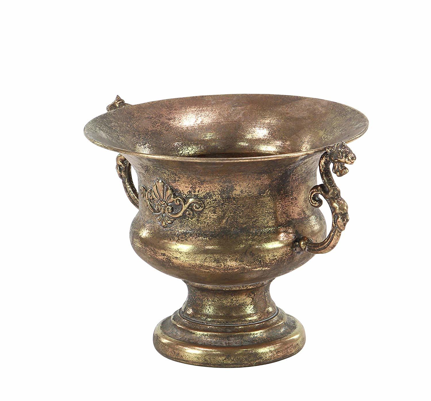 Planter Tarnished Brass Dimensions: 14 X 11 X 9 Inches Inch (In)