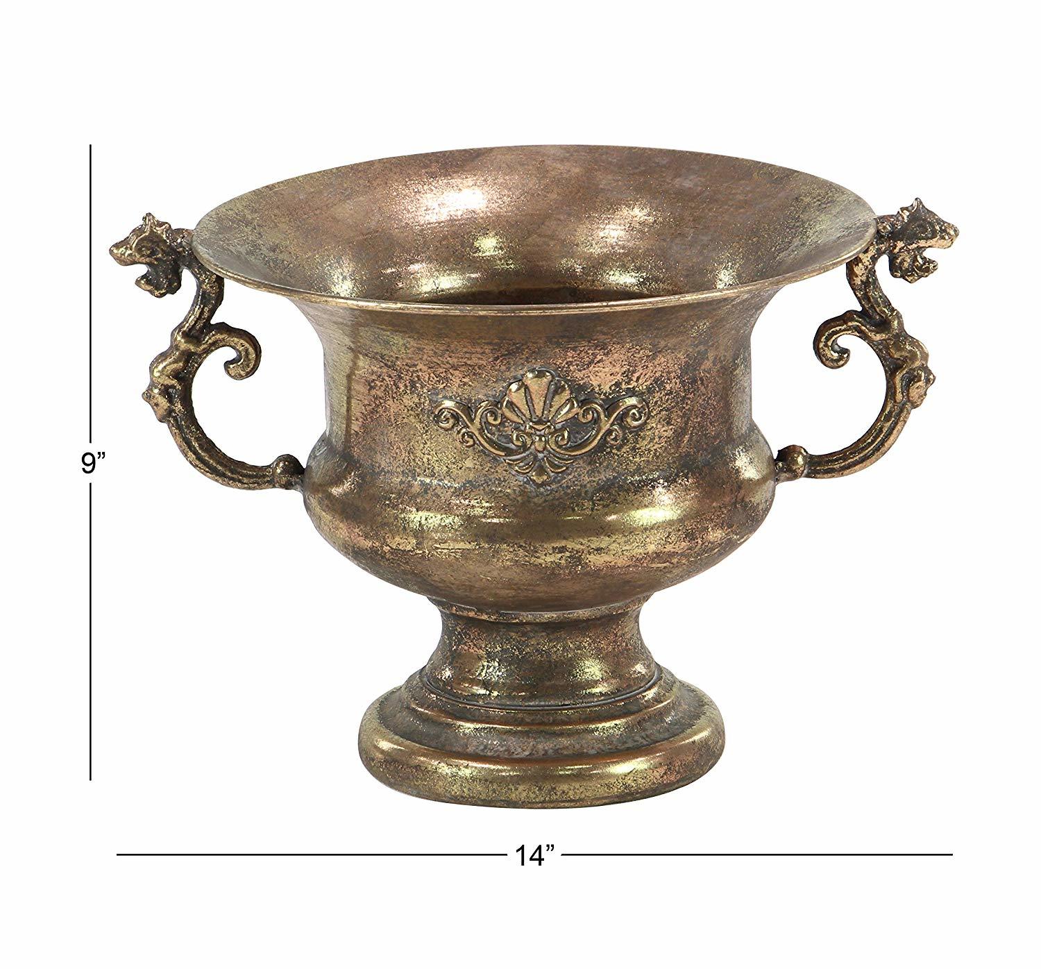 Planter Tarnished Brass Dimensions: 14 X 11 X 9 Inches Inch (In)