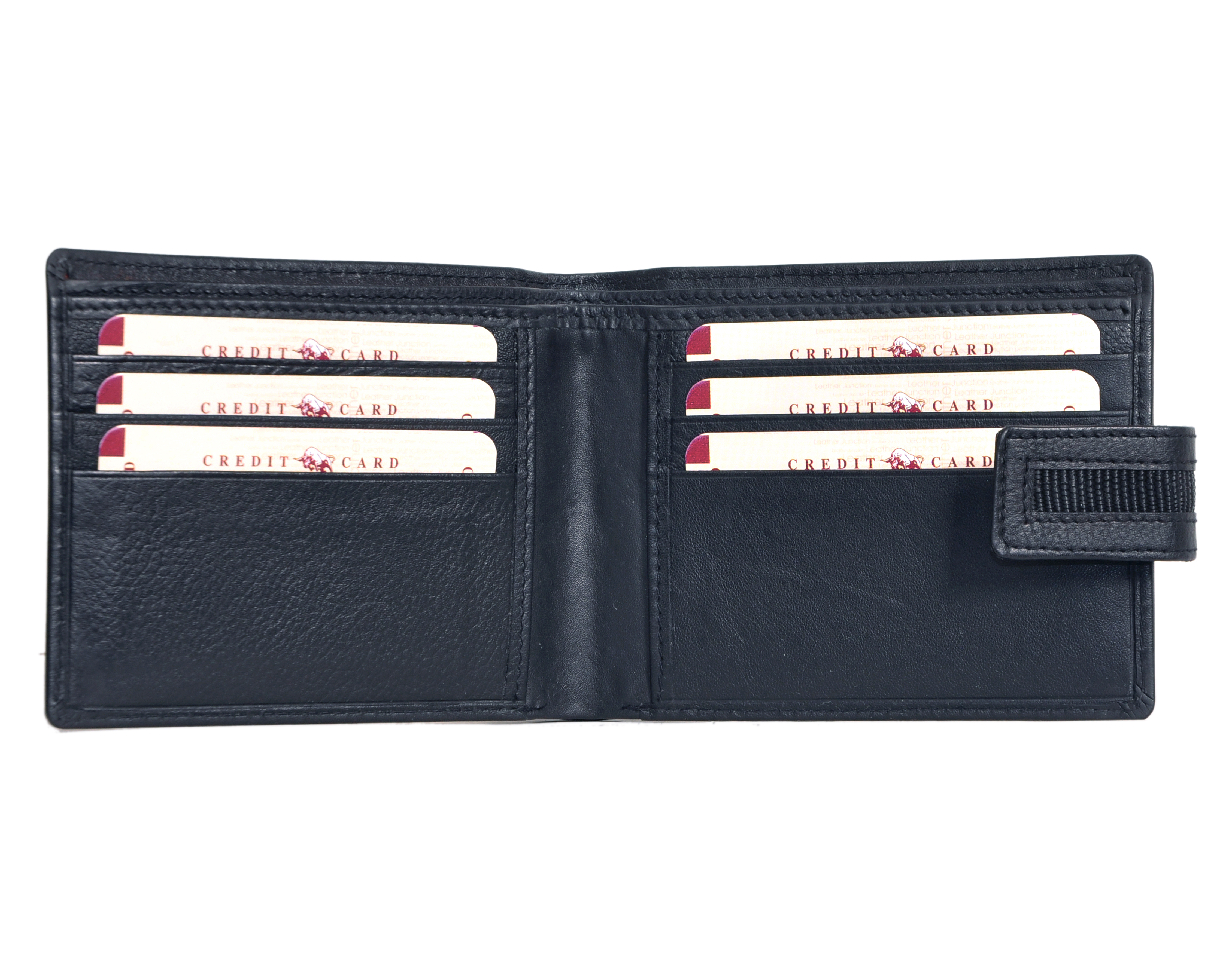 Black Mens Leather Slim Wallet