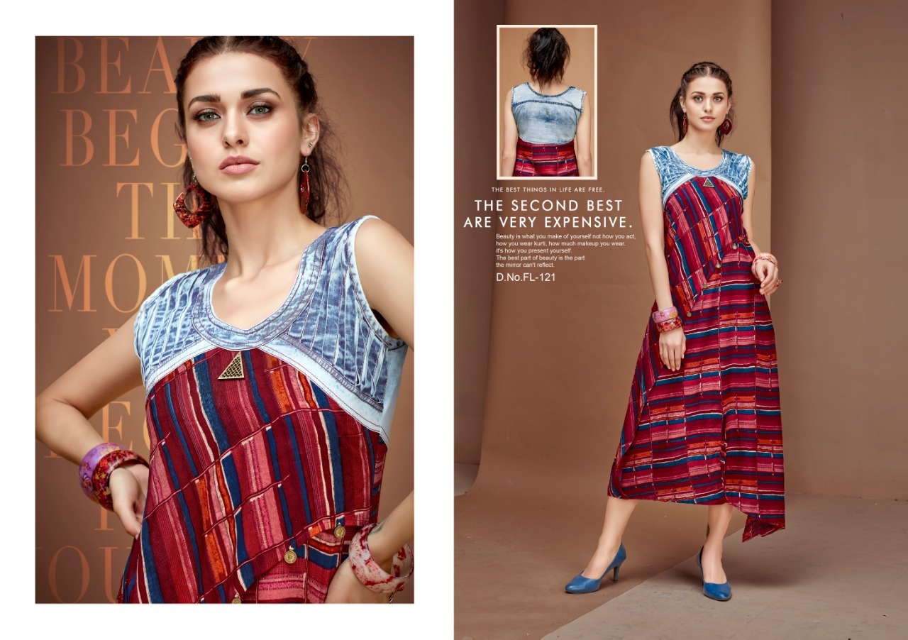 7 Colors Designer Cotton Denim Dress
