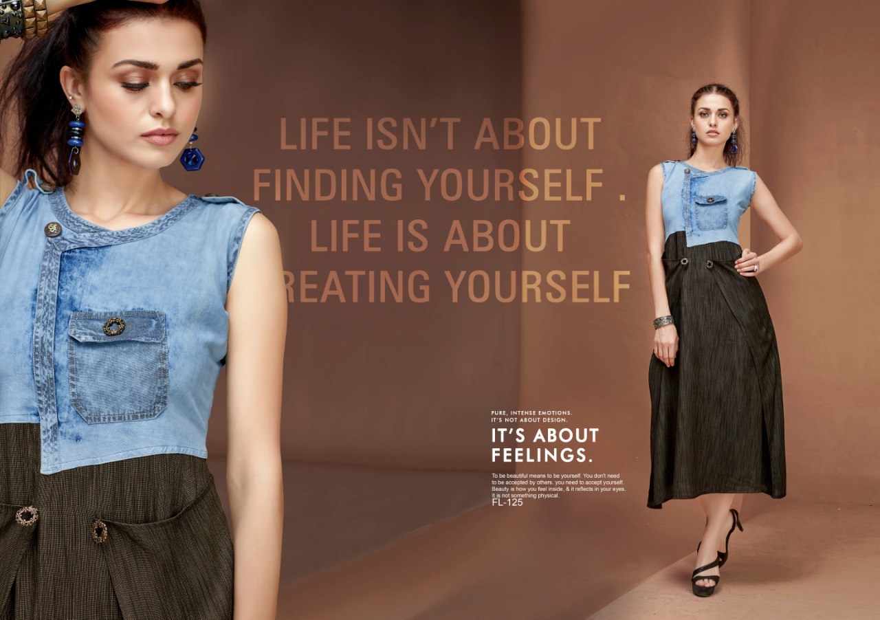 7 Colors Designer Cotton Denim Dress