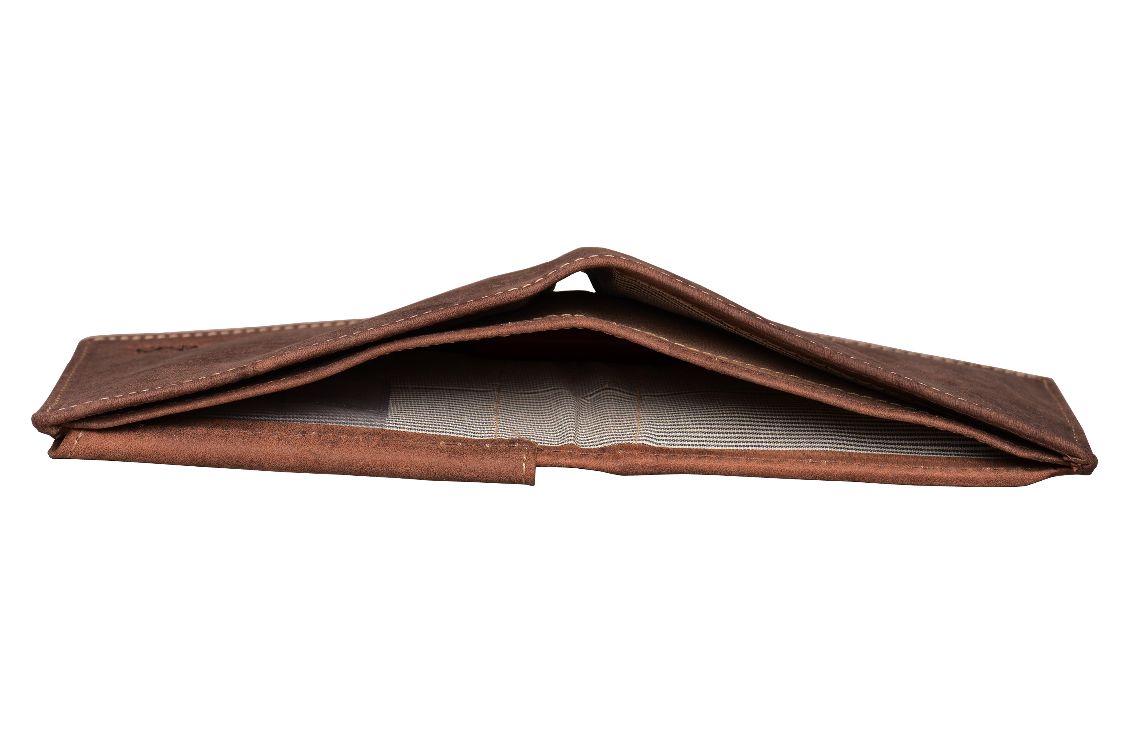 Bifold Leather Wallet - Hunter Leather, 24x9x3 Cm, Brown Color, Bi-fold Design, Suede Lining, Stylish & Durable Gifting Option