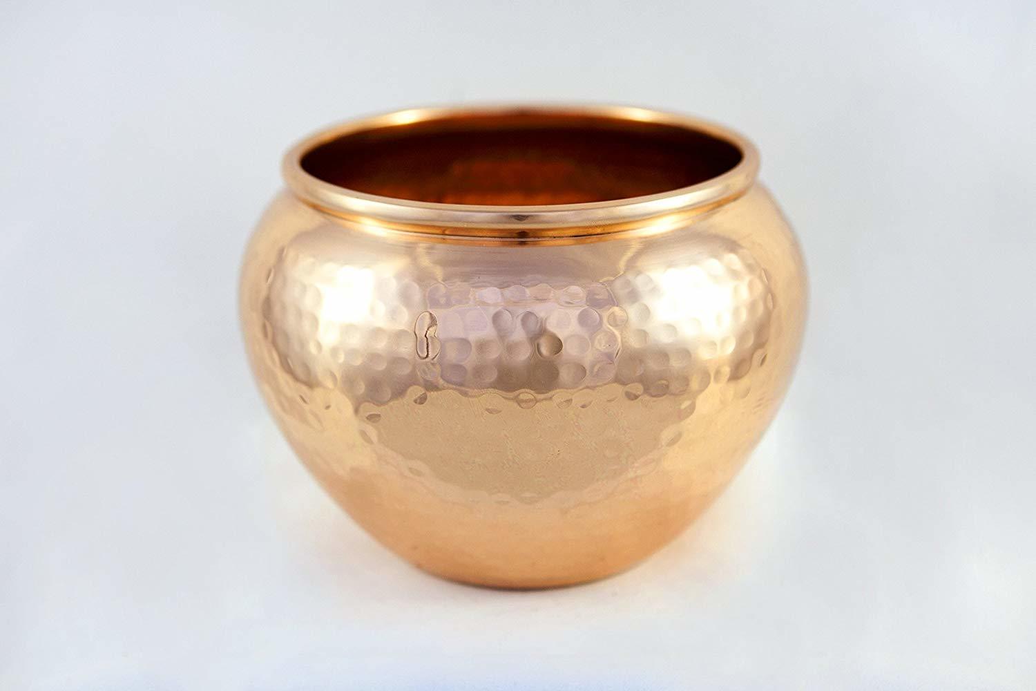 Hammered Solid Copper Small Vase Planter Dimensions: 18x19x14 Inch (In)