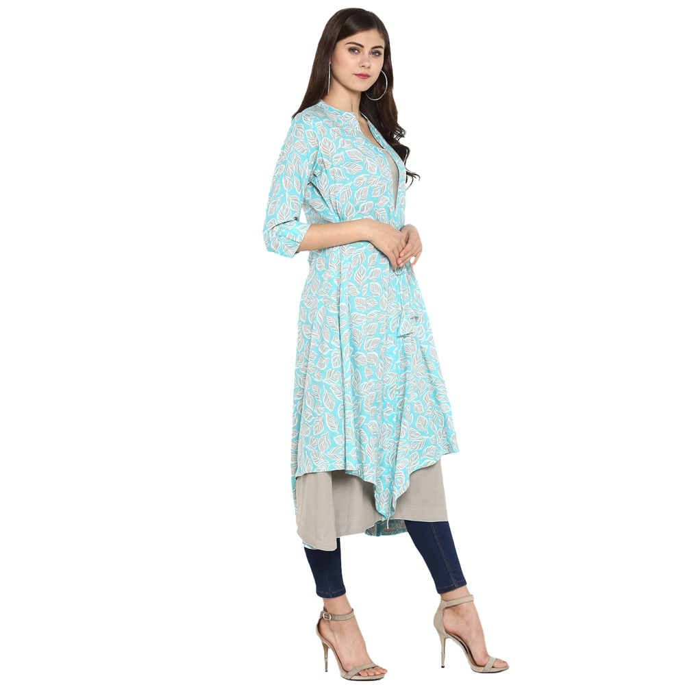 Double Layer Printed Kurtis Bust Size: 36 To 44 Centimeter (Cm)