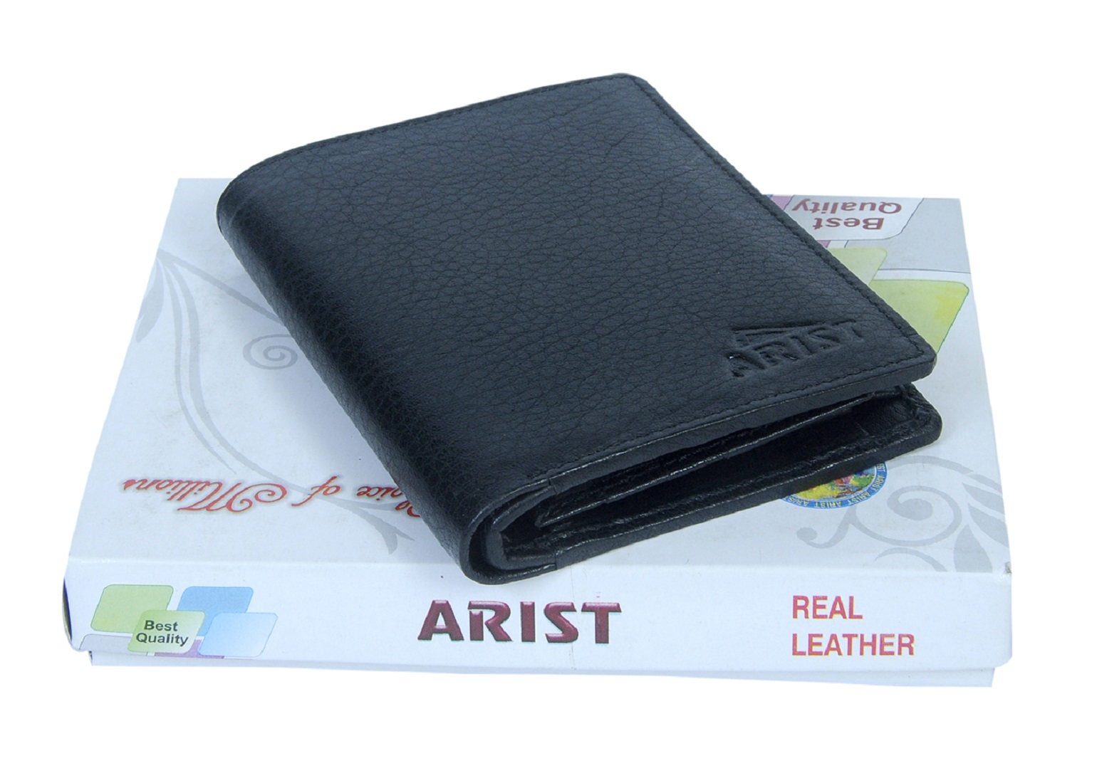 Notecase Black Leather Wallet With Zip