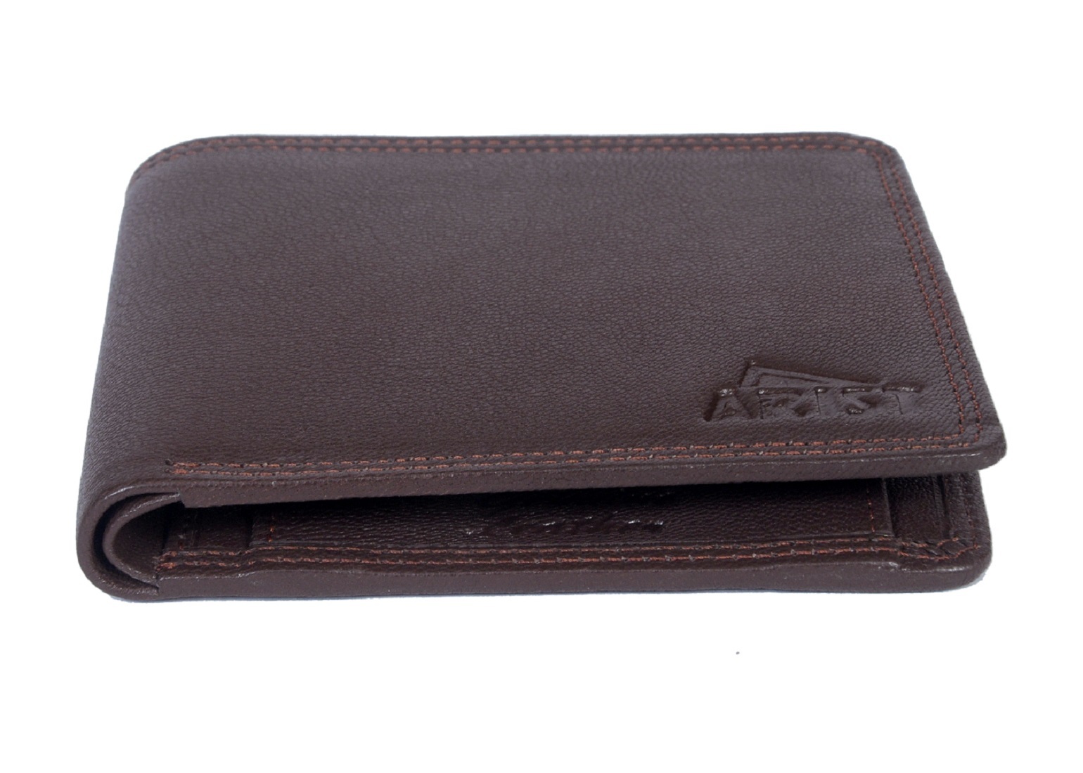 Men's Leather Wallet - Goat Leather, Elegant Hand-stitched Design With Natural Color Variation