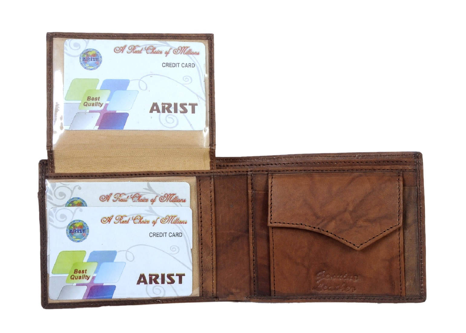 Designer Leather Wallet - Mathani Leather | Elegant Hand-stitched, Natural Color Variation, Lightweight, Ages Beautifully With Use
