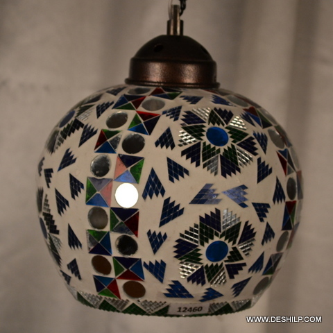 Multicolor Round Shape Glass Wall Lamp