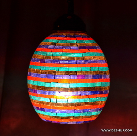 मल्टीकलर डेकोर ग्लास वॉल हैंगिंग लैंप