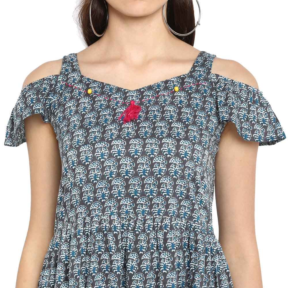 A-line Kurtis - Cotton, 50 Inch Length, Bust Size 36 To 44 Inch | Multicolor, Elegant Cut Shoulder Design, Soft & Skin Friendly