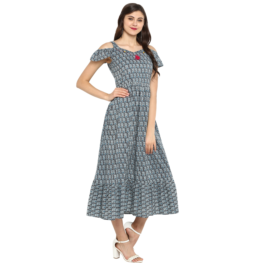 A-line Kurtis - Cotton, 50 Inch Length, Bust Size 36 To 44 Inch | Multicolor, Elegant Cut Shoulder Design, Soft & Skin Friendly