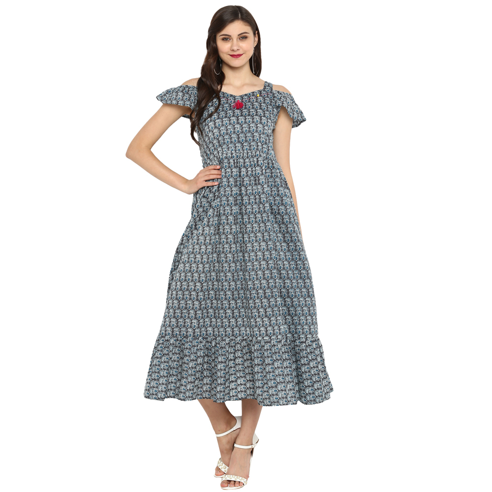A-line Kurtis - Cotton, 50 Inch Length, Bust Size 36 To 44 Inch | Multicolor, Elegant Cut Shoulder Design, Soft & Skin Friendly