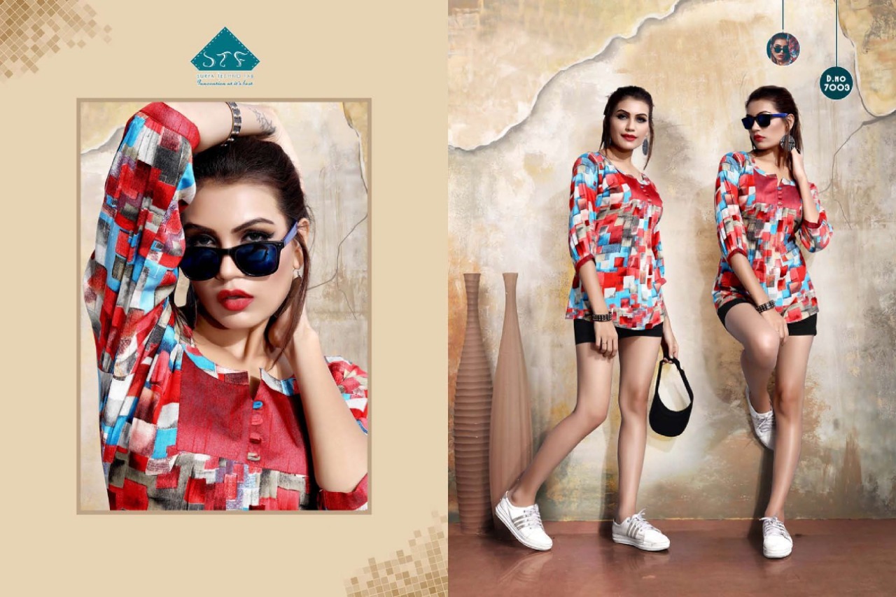 8 Colors Mix Designer Printed Short Top