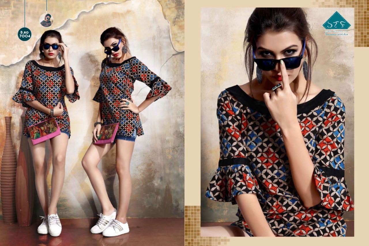 8 Colors Mix Designer Printed Short Top