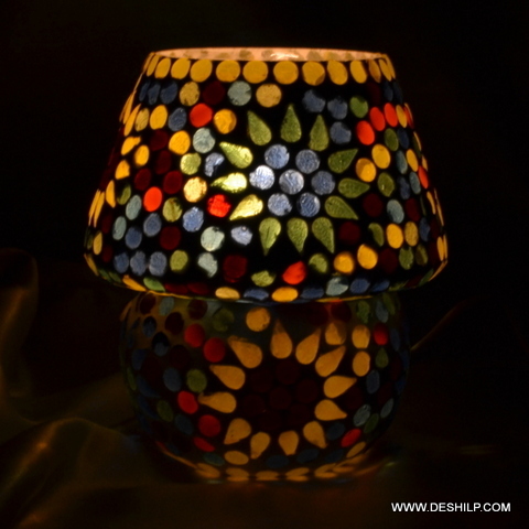 Multicolor Glass Mosaic Small Table Lamp