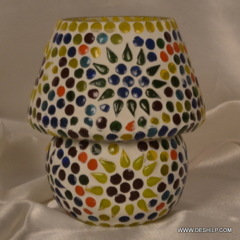 Multicolor Glass Mosaic Small Table Lamp