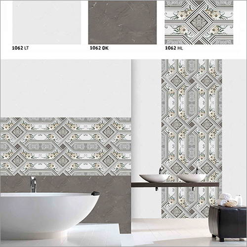 Fancy Glossy Digital Wall Tiles - Ceramic, 300x450 mm, Multi Color | Polished Surface, 8 mm Thickness, Waterproof for Bathrooms