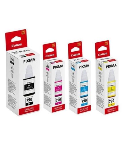 Canon Ink - Plastic Bottle, Medium Size, Color: Black, Cyan, Magenta, Yellow | Ink Jet Cartridge Style, Plastisol Ink, 70mg Weight