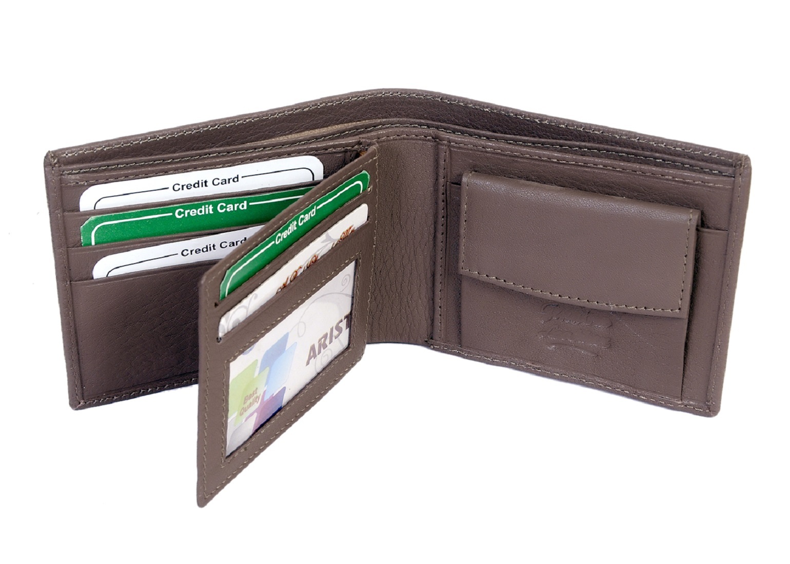 Plain Leather Wallet - Buffalo Leather, Hand Stitched, Dyed And Aged, Lightweight