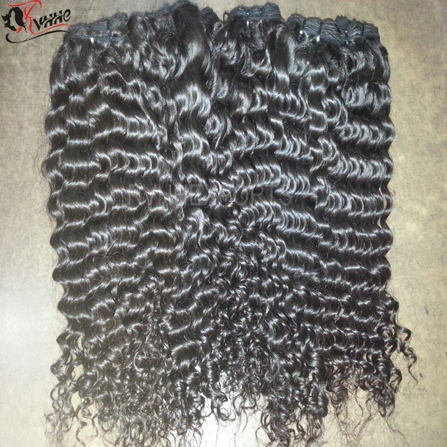 Natural Best Quality Kinky Curly 100% Indian Human Hair Extensions