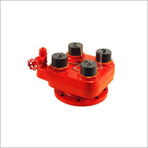 Four Way Fire Brigade Collection Head - Durable Design, Red Color, Maximum Water Flow and Pressure | Fire Fighting Application, Warranty Included